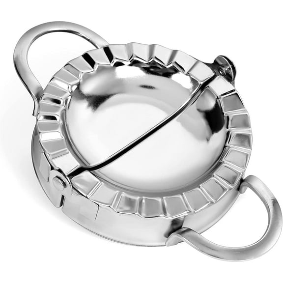 Dumpling Mold, Empanada Press Mold, Pierogi Maker Press, Stainless Steel Ravioli Mould, Portable Kitchen Dumpling Making Tool for Dumpling Wrapper Dough Stamp Cutter Pastry Pie Making (Medium)
