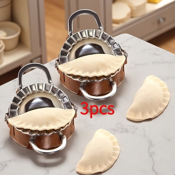 Dumpling Mold Set 3 Pack, Stainless Steel Pastry Press for Dumplings and Hand Pies