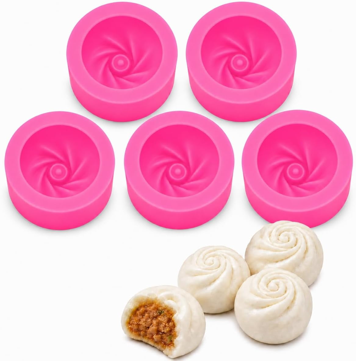 Dumpling Mold Silicone, Baozi Maker Press Mold,Manual Mold for Steamed ...