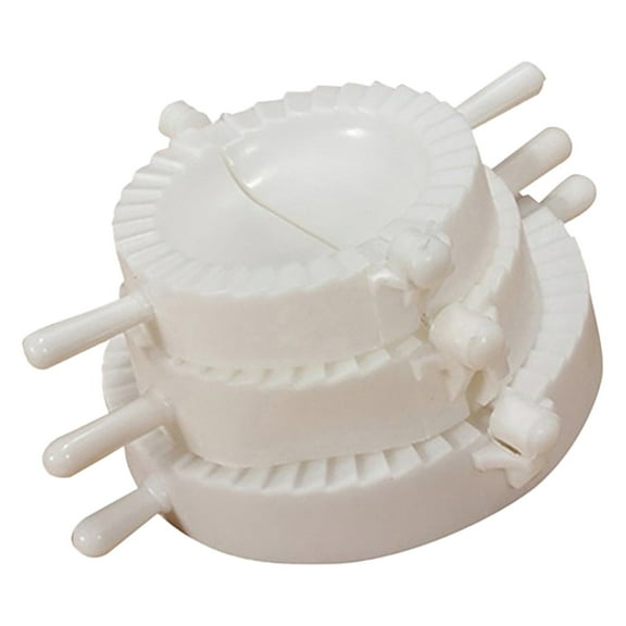 Dumpling Mould Kit for Kitchen Use Three Piece Set with Large Medium and Small Dumpling Devices Pinch Dumpling System Manual Molding Tools for Seamless Home Cooking,3.14 inch,White
