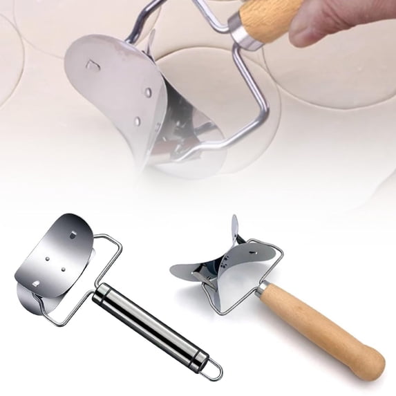 Dumpling Mould,Kitchen Cutter Roller Stainless Rolling Cutter Circle Dough Roller Dumpling Mould Pie Ravioli For Home Kitchen DIY Gift