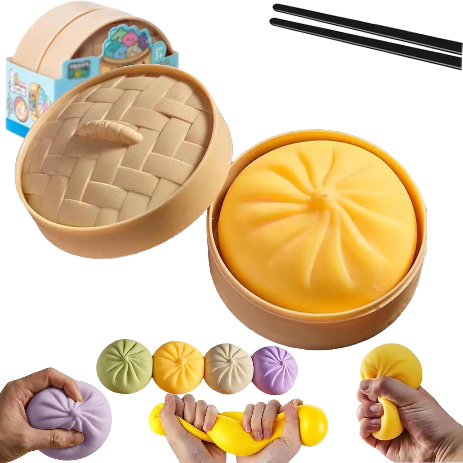 Dumpling Mystery Squishy, Jumbo Giant Glitter Dumpling Squishy, Soft ...