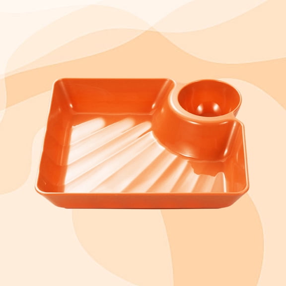 Dumpling Plate with Dipping Saucer Dish Non-slip Stackable for Snacks Desserts Sushi Tray