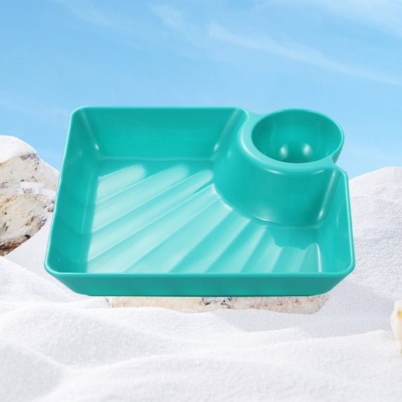 Dumpling Plate with Dipping Saucer Dish Non-slip Stackable for Snacks Desserts Sushi Tray