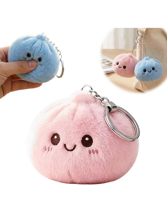 Dumpling Plush Keychain, Lovely Plush Steamed Dumpling Keychain Soft Bun Ornament for Purses Bags and Keys