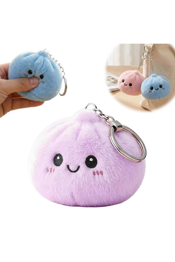 Dumpling Plush Keychain, Lovely Plush Steamed Dumpling Keychain Soft Bun Ornament for Purses Bags and Keys