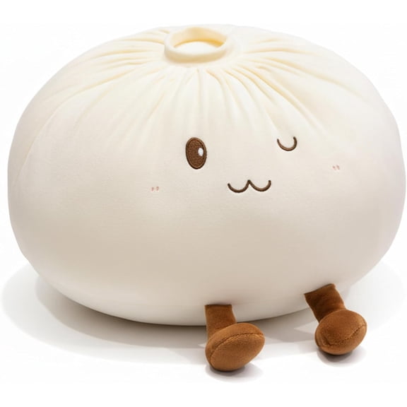 Dumpling Plush Pillow, 15.7 Inch White for Sofa Decor