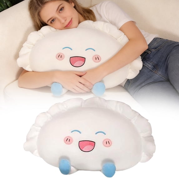 Dumpling Plush Pillow, Cute Decorative Throw Pillow, Classic Dumpling Shaped Cushion, Funny Food Plush Pillow for Sofa, Couch, Living Room, Bedroom & Home Office Decoration, Style B, 5.9 x 7 Inch