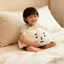 Dumpling Plush Pillow Funny Food Stuffed Animal Cushion Plush Toy White 19 Inch Soft Christmas Gifts Home Decor for Bedroom Office