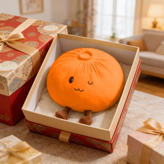 Dumpling Plush Toy – Soft Stuffed Food Bun Cushion for Comfort & Decor – Cute Soup Dumpling Pillow for Bedroom & Living Room