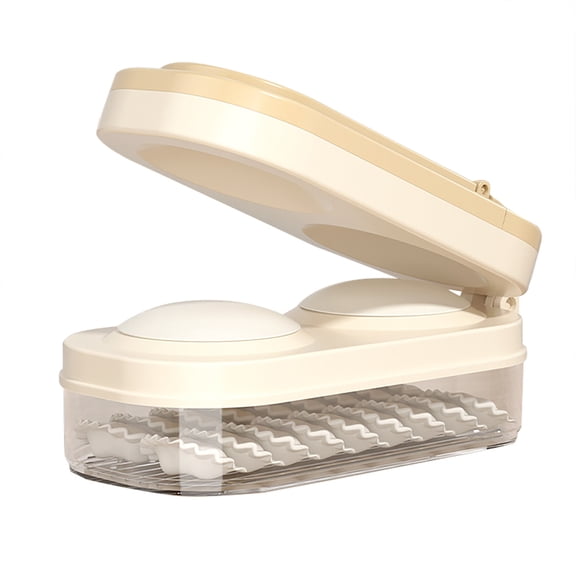 Dumpling Press and Mat Set, Household Dumpling Making Kit, 2-in-1 Dumpling Maker & Storage Box, Rolling Press Molds with 20-Piece Interlockings Dumpling Mat Set