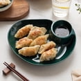 thumbnail image 1 of Dumpling Serving Plate with Built-in Sauce Compartment Divided Snack Dish for Kitchen Dining Table Appetizer Sushi Dessert Home Daily Use Party Supplies, 1 of 6