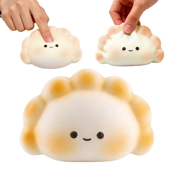 Dumpling Squi-shy Sensory Sphere, Soft Calming Accent Slow Rising Stre-ss B-alls for Adults Office Desk, Collectible Miniature Desktop Companion