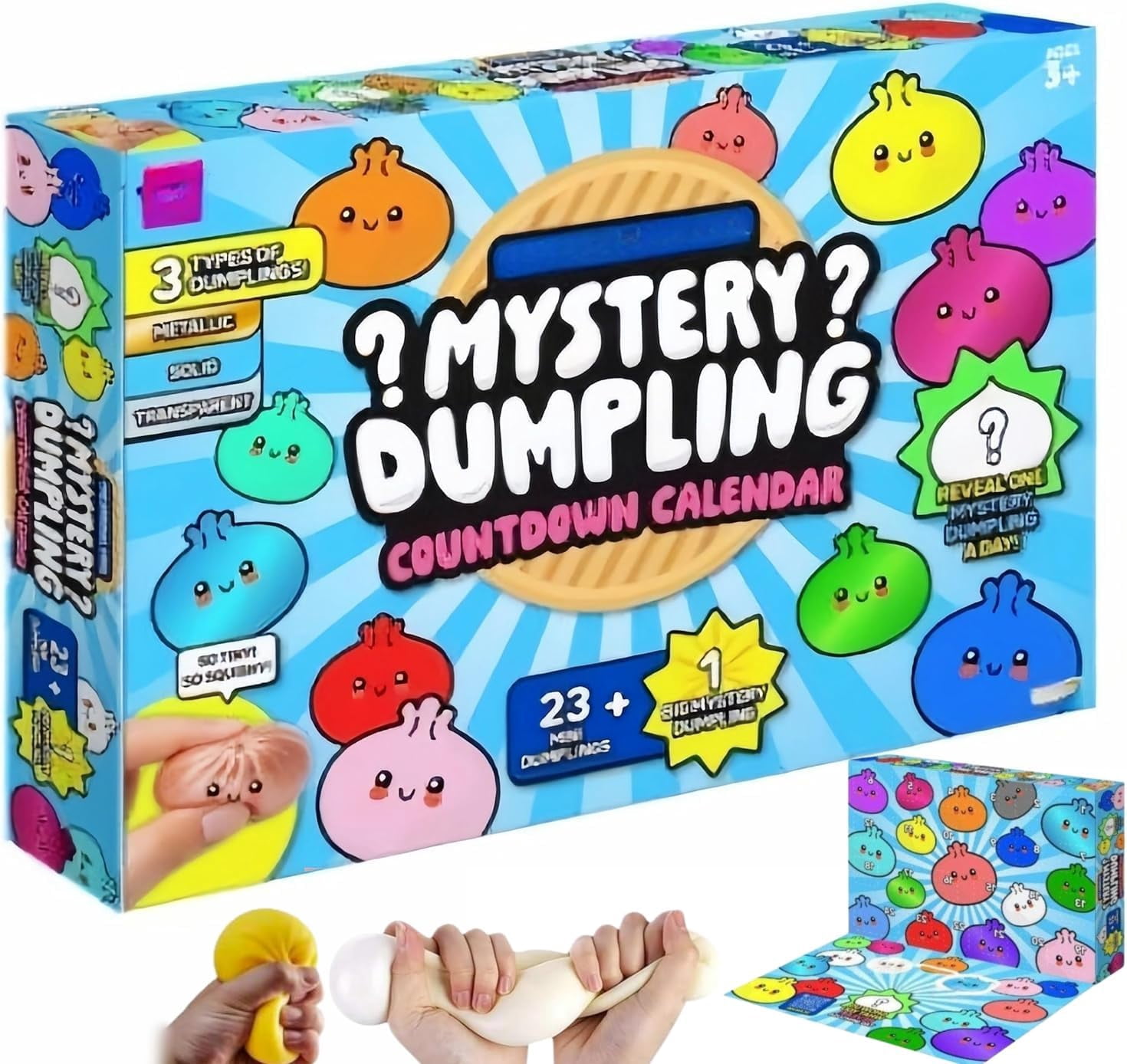 Dumpling Squishies, 2026 Squishies Dumpling Mystery Advent Countdown Calendar, 24 PCS Random Surprise Squishies, Stress Relief Sensory Fidget for Anxiety Relief Hand Relax, Birthday Gifts