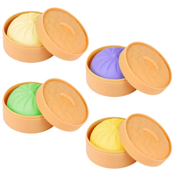 Dumpling Squishies, Bao Bun Squishy Mystery Dumpling, Stress Relief Anxiety Squeeze Toys with Food Steamer, for Birthday Gifts, Party Favors, Classroom Prizes, Easter Basket Stuffers