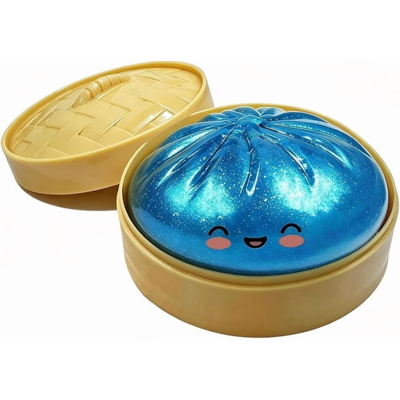 Dumpling Squishies, Glitter Dumpling, Glitter Dumplings Squishy with Box, Dumplings Sensory Squeeze Toys for Stress Relief Stretchy Desk Toys Great Gifts