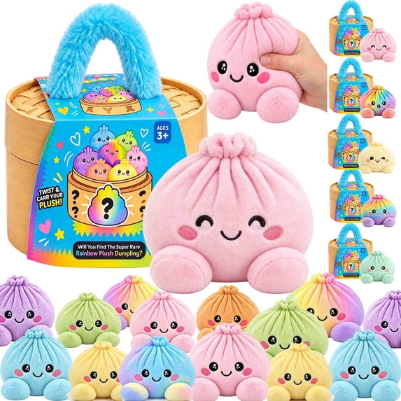Dumpling Squishies Plush Stuffed for Family, Ultra Soft & Huggable Fabric, Ideal Gift for Famliy,5.9“-P