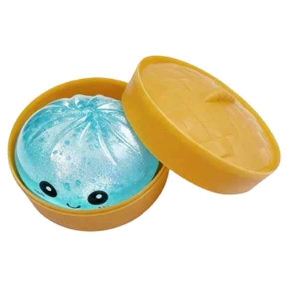 Dumpling Squishies Toys, Giant Glitter Dumpling, Colorful Dumplings Stress Balls Fidget Sensory Toys,Squeeze Dough Ball Stress Relief Hand Toys with Food Steamer Stretchy Desk Toys