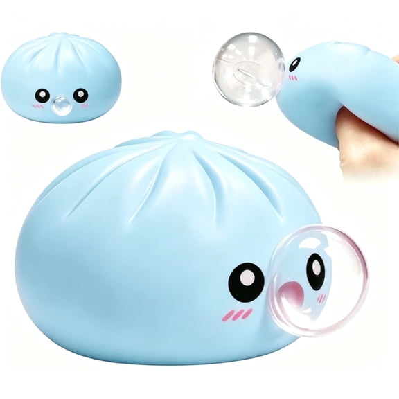 Dumpling Squishy Blow Bubbles,Dumpling Bubble Squeeze Stress Relief, Butter Squishy Slow Rising Stress,Cheese Squishy.