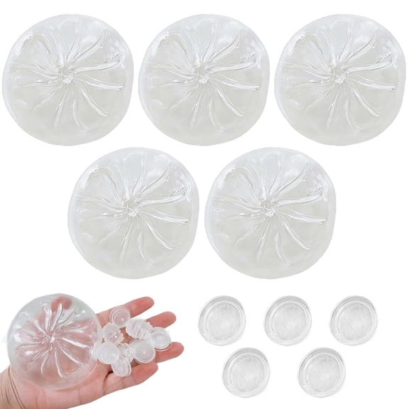 Dumpling Squishy Clear Skin DIY Stress Ball Making Kit Sensory Squeeze Vacuum Pressure Fidget Anxiety Relief Steamed Bun Decompression Transparent Adults
