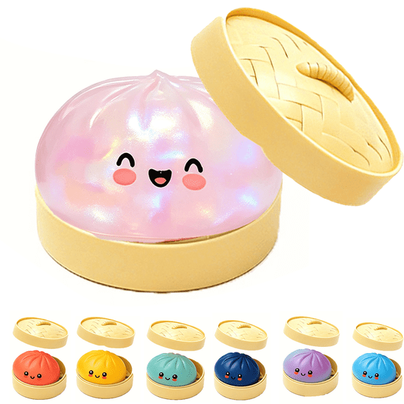 Dumpling Squishy Cute Soft Dumplings Stress Balls Anxiety Relief Sensory Toy Desk Display Stress Relief (Random color)