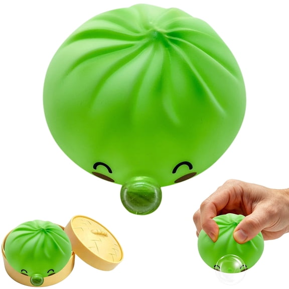 Dumpling Squishy,Dumpling Squishy Stress Ball,Bubble Blowing Soft Silicone Fidget Toy, Slow Rising Sensory Squeeze Ball For Anxiety Relief,Dumpling Desk Stress Relief Toy,Portable Decompression Toy