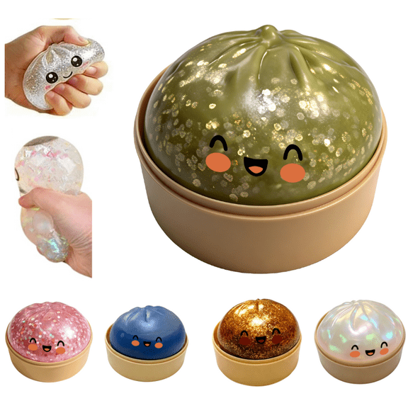 Dumpling Squishy Fidget Stuff | Soft Squeeze Decompression Dough | 3.94 Inch Anxiety Relief Stuff for Adults Office & Daily Life (D)