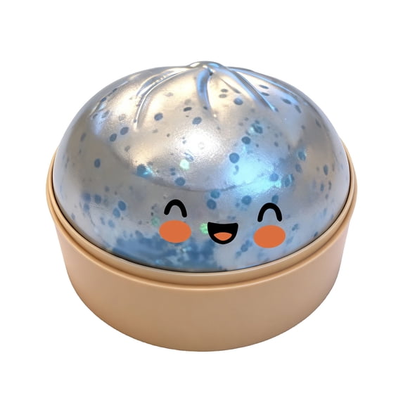 Dumpling Squishy Fidget Toy with Steamer Case - Jumbo Steamed Bun Sensory Stress Relief Ball - Novelty Desk Squeeze Anxiety Relief Gift for Adults & Teens 3.74in