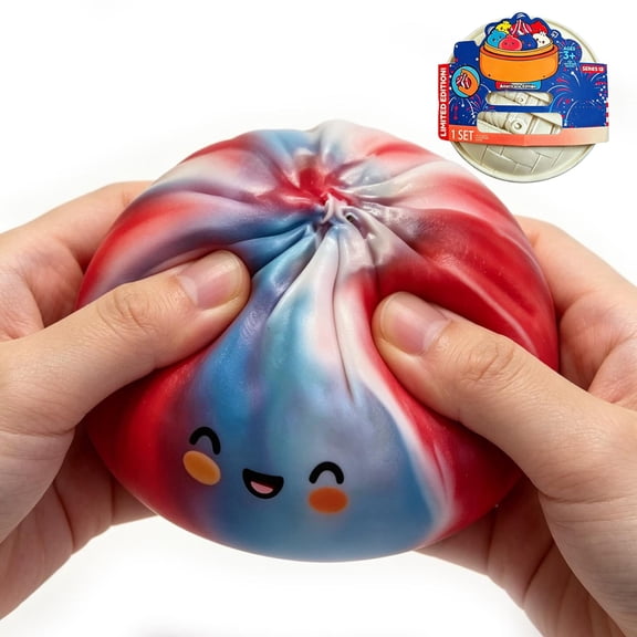 Dumpling Squishy Mystery Box, Giant Dumpling Stress Balls, Colorful Squishy Dumpling, Stretchy Desk Toy for 4th Of July Decorations