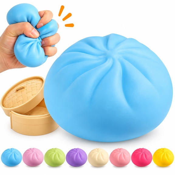 Dumpling Squishy Mystery Box, Viral Squishy Dumpling Toy, Bao Bun Squeeze Stress Relief Fidget Toys for Holiday & Birthday