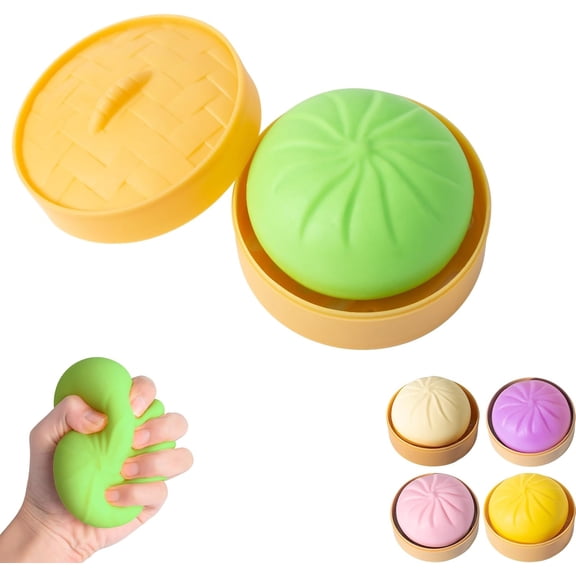 Dumpling Squishy, Mystery Squishy Dumpling Box, Fidget Toys Adults & Teens, Easter Basket Stuffers, Stocking Stuffers, Sensory Stress Ball Squeeze Toys for Stress Relief (Green)