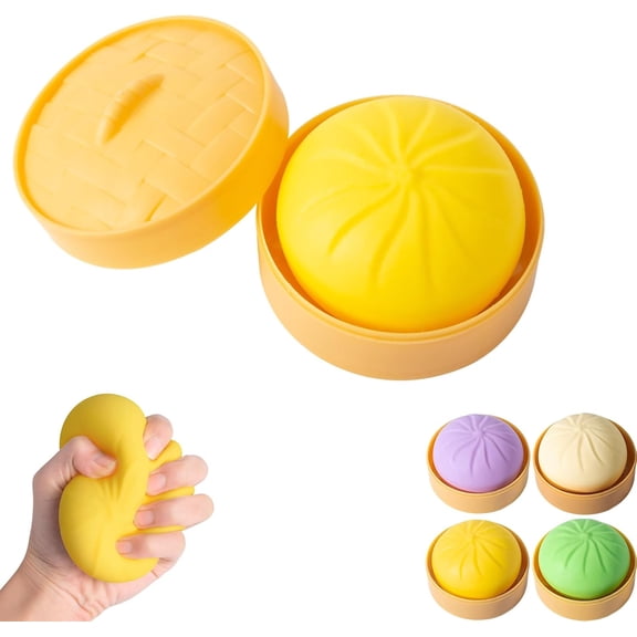 Dumpling Squishy, Mystery Squishy Dumpling Box, Fidget Toys Adults & Teens, Easter Basket Stuffers, Stocking Stuffers, Sensory Stress Ball Squeeze Toys for Stress Relief