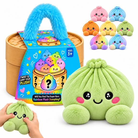 Dumpling Squishy Plush, 2026 Plush Squishy Dumpling, 1Pcs Surprise Squishies Toys, Stress Relief Sensory Fidget Toy for Anxiety Relief Hand Relax, Birthday Gifts