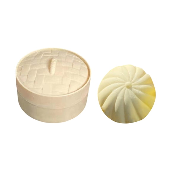 Dumpling Squishy Slow Rising Squishy Dumpling Stress Ball with Steamer Soft Squeeze Decompression Dough Anxiety Relief Fidget Toys Adults