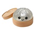 thumbnail image 1 of Dumpling Squishy Steamed Bun Slow Rising Toys, Flour Ball Prank Squeeze Fidget Toys with Basket 10ml for Adult Desk Stress Relief, 1 of 3