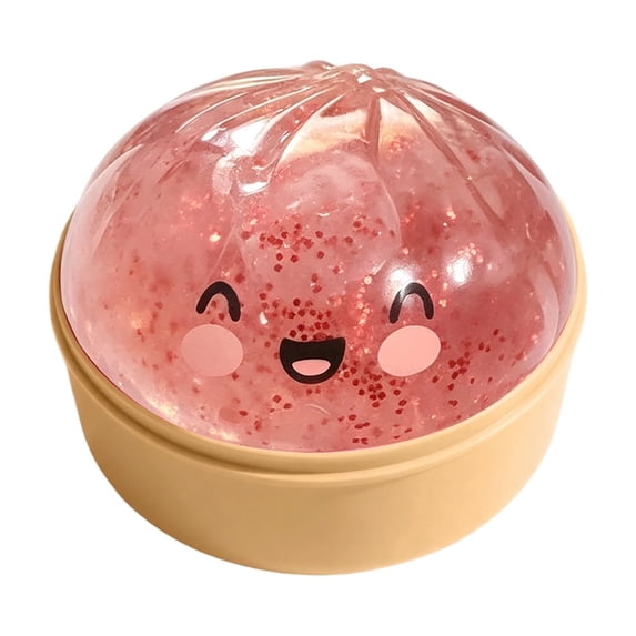 Dumpling Squishy Steamed Bun Slow Rising Toys, Soft Elastic Squeeze Fidget Toys with Basket Round Design Adult Desk