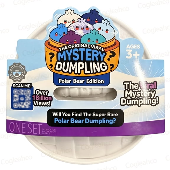 Dumpling Squishy with Super Rare Polar Bear Dumpling Squishy Fidget Toys Portable Mystery Box Soft Squeeze Sensory Toy for Collectors Ages 3+,1PC Random Dumpling