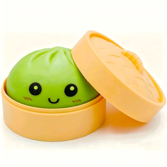 Dumpling Squishy Toy, Cute Stress Balls Fidget Sensory Toys, Stocking Stuffers with Food Steamer Stretchy Desk Toys