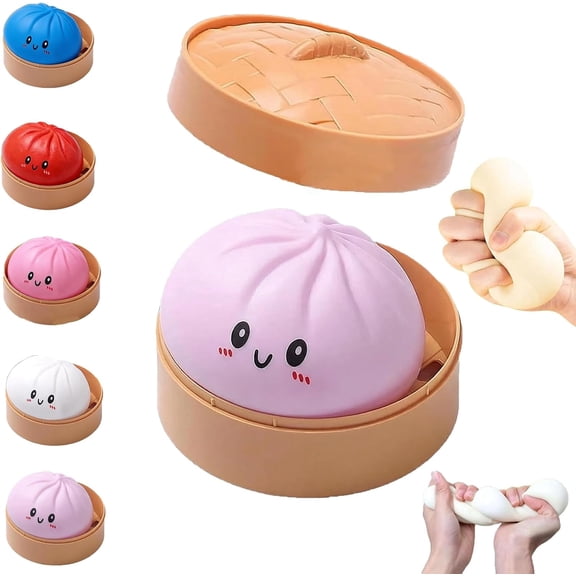 Dumpling Squishies Toy, Mega Rainbow Dumplings, Cute Anxiety Relief Fidget Toy, Soft Squeeze Decompression Dough for Adults