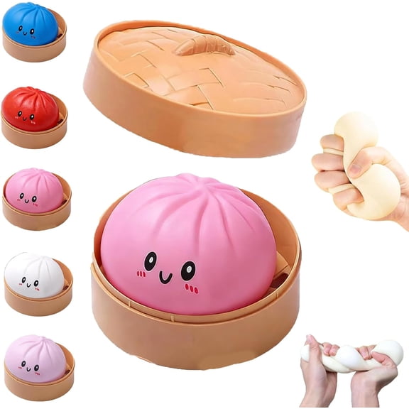 Dumpling Squishy Toy, Mega Rainbow Dumplings, Cute Anxiety Relief Fidget Toy, Soft Squeeze Decompression Dough for Adults