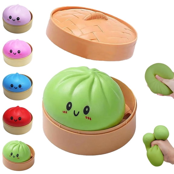 Dumpling Squishies Toy, Mega Rainbow Dumplings, Cute Anxiety Relief Fidget Toy, Soft Squeeze Decompression Dough for Adults