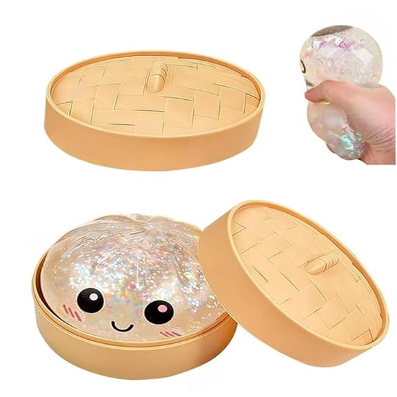 Dumpling Squishy Toy, Mega Rainbow Dumplings, Cute Anxiety Relief Fidget Toy, Soft Squeeze Decompression Dough for Adults