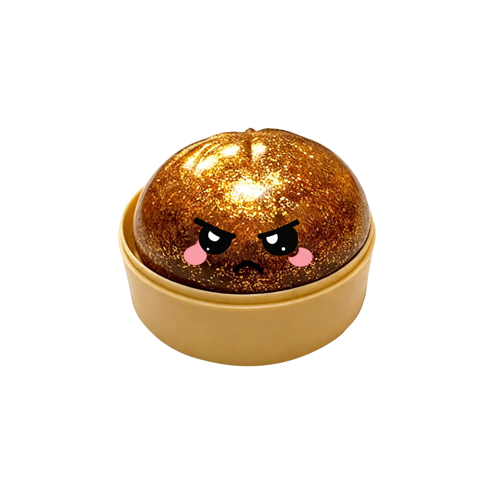 Dumpling Squishy Toys 3.9in Brown Angry Steamer Rubber Squishy Fidget ...