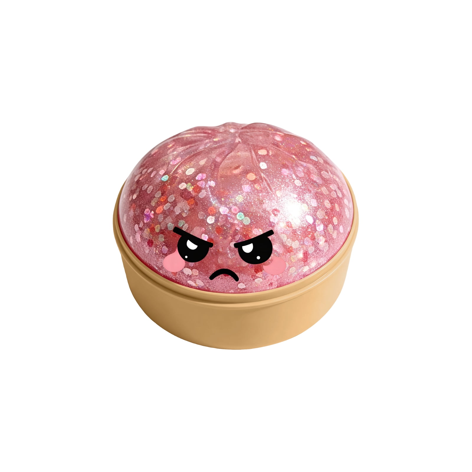 Dumpling Squishy Toys 3.9in Pink Angry Steamer Rubber Squishy Fidget ...