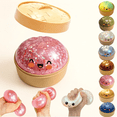thumbnail image 1 of Dumpling Stress Ball Glossy Transparent Gel Surface Cute Smile Face Blushing Cheeks Design Decompression Doll for Handheld Squeeze Stress Relief, 1 of 10