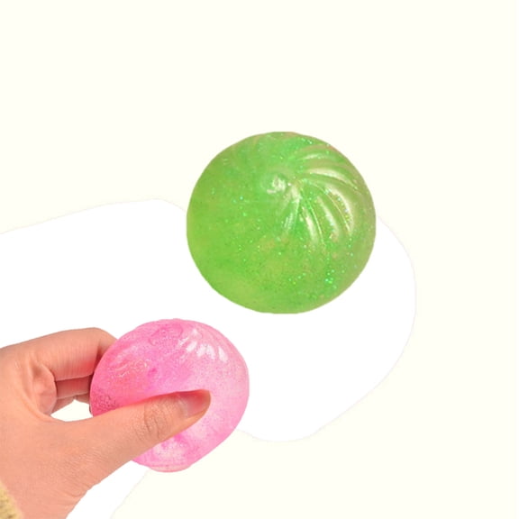 Dumpling Stress Balls, 2026 New Handmade Pressure Relief Balls Soft Squeeze Easter Basket Stuffers, Upgrade Jumbo Rainbow Mystery Squishy Bun Sensory (Green)