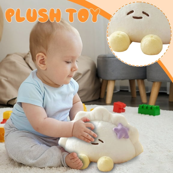 Dumpling Stuffed Animal 16.5" – Plyzle Soft Plush Toy Cute Pillow for Kids Adults Gift & Room Decor