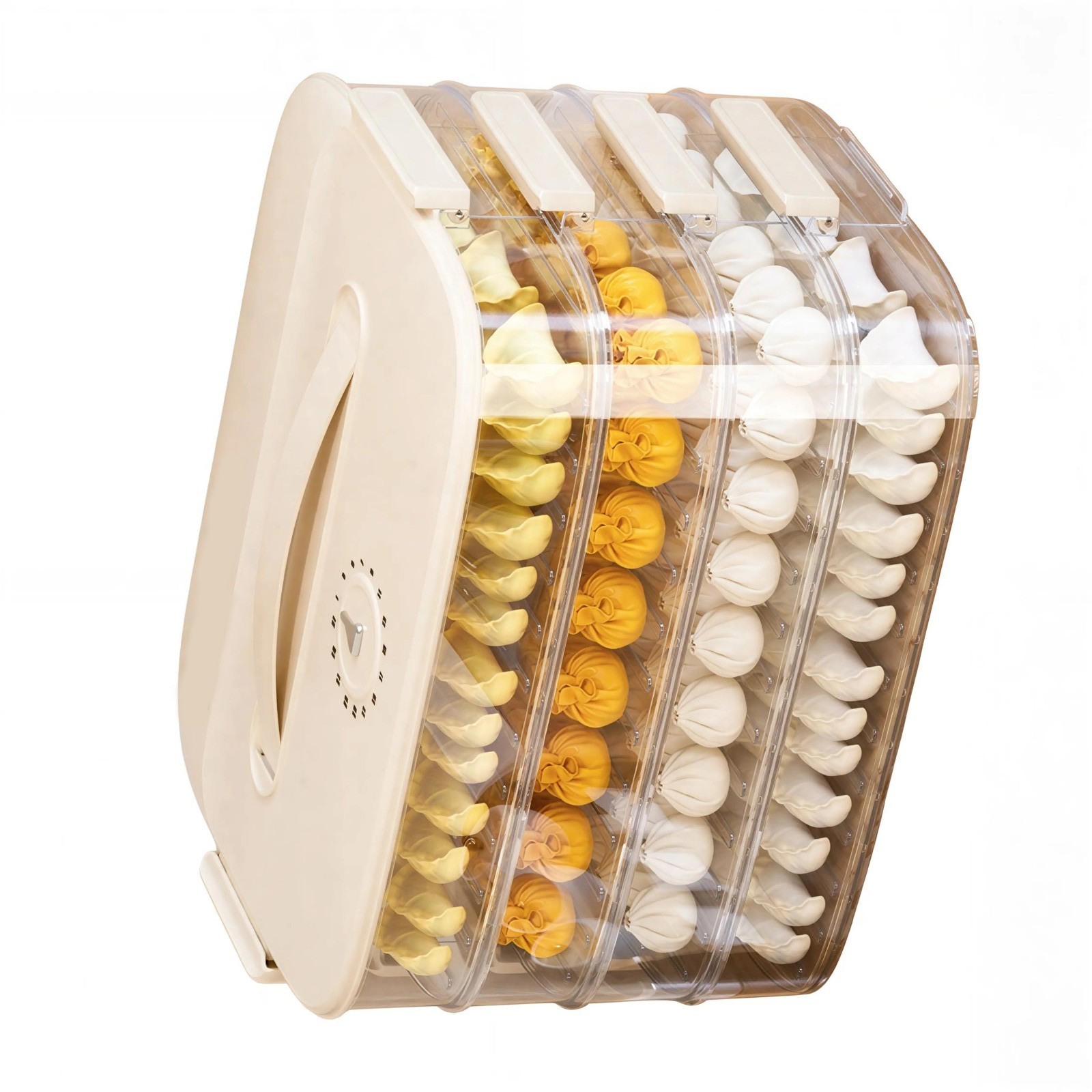 Dumpling and Wonton Storage Container with Compartments for Organized ...