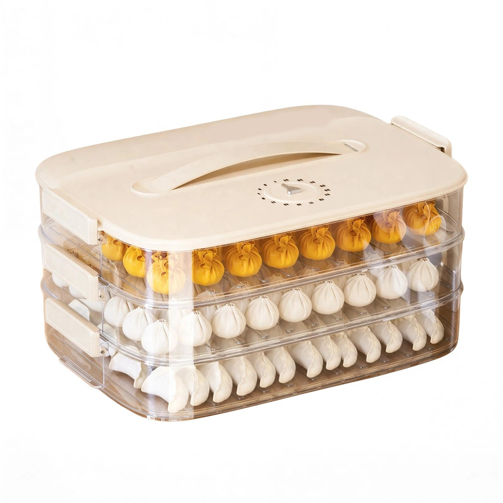 Dumpling and Wonton Storage Container with Compartments for Organized ...