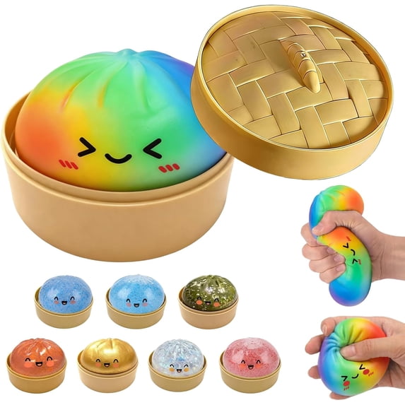 Dumplings Squishy Stress Balls Fidget Sensory Toys Mystery Dumplings Squishy Soft Squeeze Decompression Dough for Adults